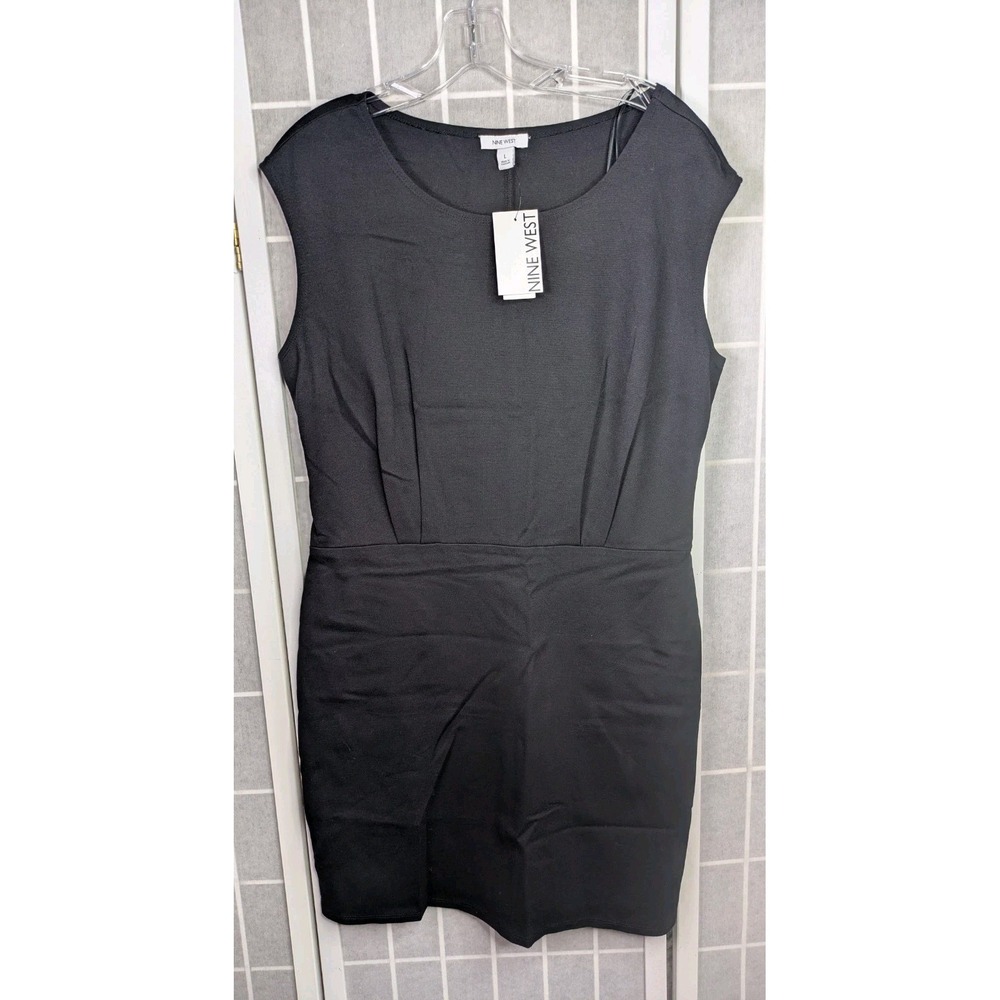 Nine West Mini Dress Black Large NWT $50 Formal Wedding Cocktail Elephant Comfy